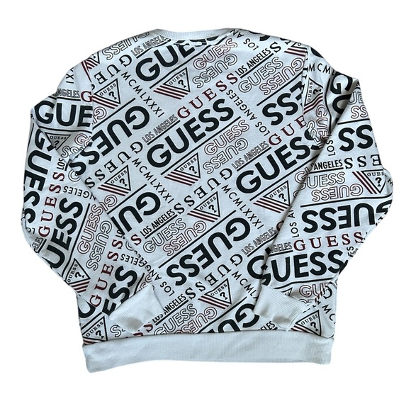 GUESS White Graphic Men's Crewneck Sweatshirt size medium - Picture 5 of 5